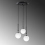 Opviq 11465 Lámpara de Araña Moderna, Metálica y de Cristal con Estilos Industrial y Escandinavo, Altura Ajustable, Blanco/Negro